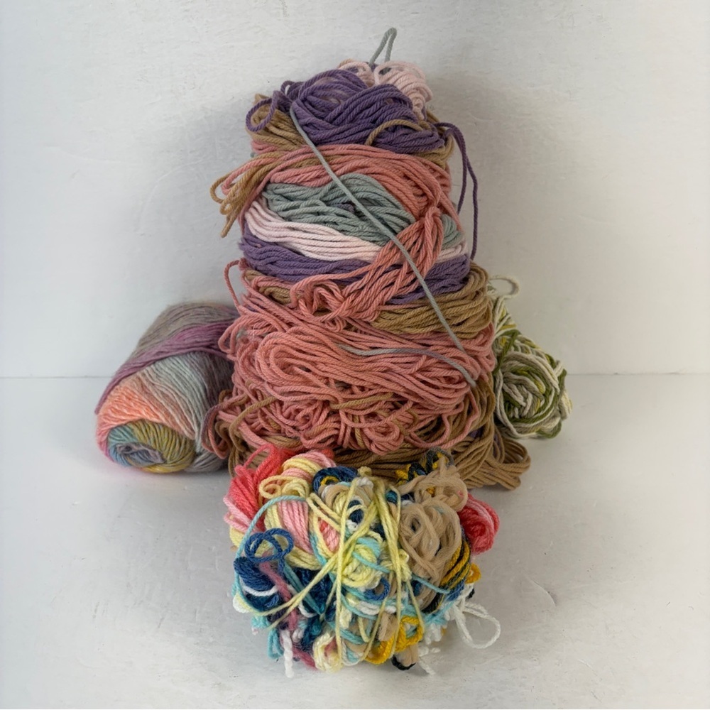 Granny Square Starter Lot - Multi-Color Cotton Yarn Mix - Spring/Summer Palette